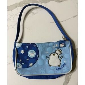 Vintage 2002 Sanrio HELLO KITTY Winter Tuxedo Sam Mini Bag Purse Blue